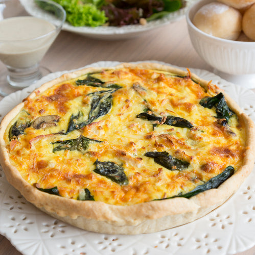 quiche mikaela espinaca y champiñones